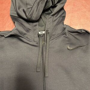 Nike Therma-Fit Black and Gray Hooded Jacket size Medium